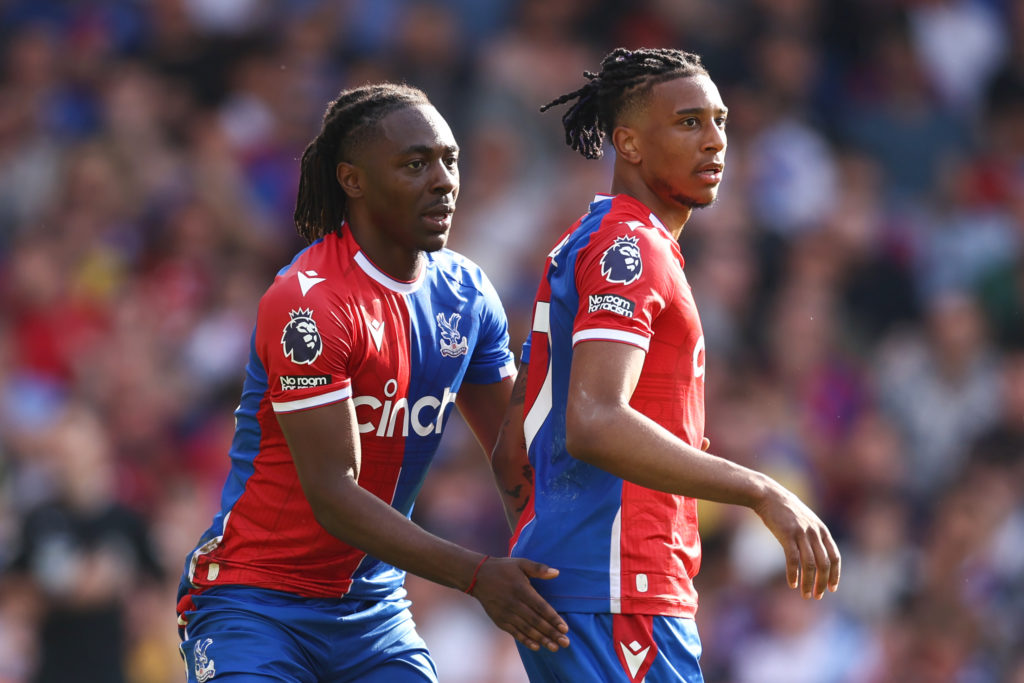 Eberechi Eze of Crystal Palace and Michael Olise of Crystal Palace during the Premier League match between Crystal Palace and Aston Villa at Selhur...