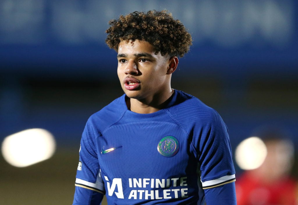 Michael Golding Of Chelsea U21 during the Premier League 2 match between Chelsea U21 and Manchester United U21 at Kingsmeadow on January 12, 2024 i...