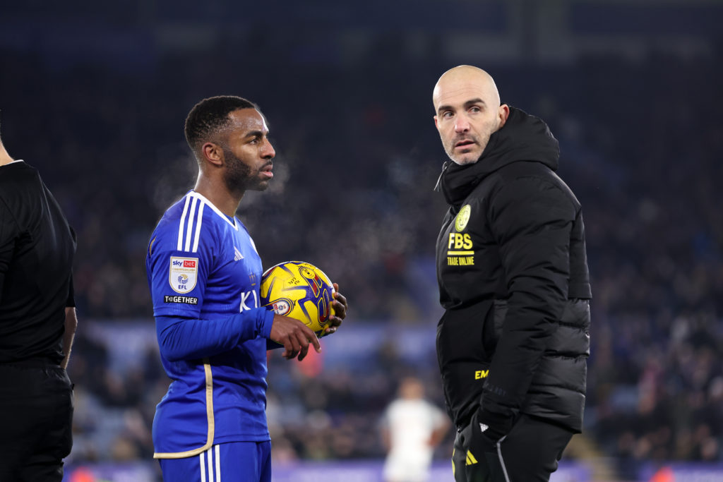 Leicester City Manager Enzo Maresca and Ricardo Pereira of Leicester City after the Sky Bet Championship match between Leicester City and Swansea C...