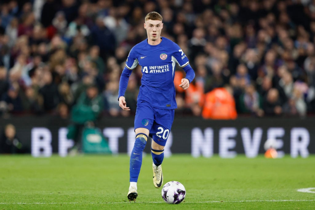 Cole Palmer of Chelsea during the Premier League match between Aston Villa and Chelsea FC at Villa Park on April 27, 2024 in Birmingham, England.