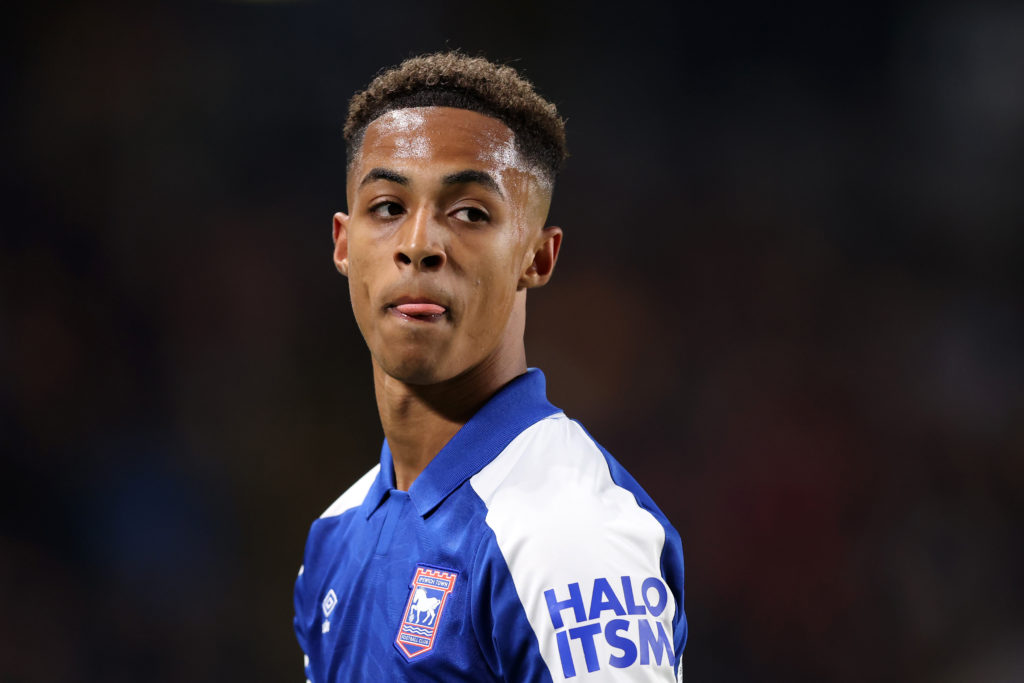 Omari Hutchinson of Ipswich Town looks on during the Sky Bet Championship match between Hull City and Ipswich Town