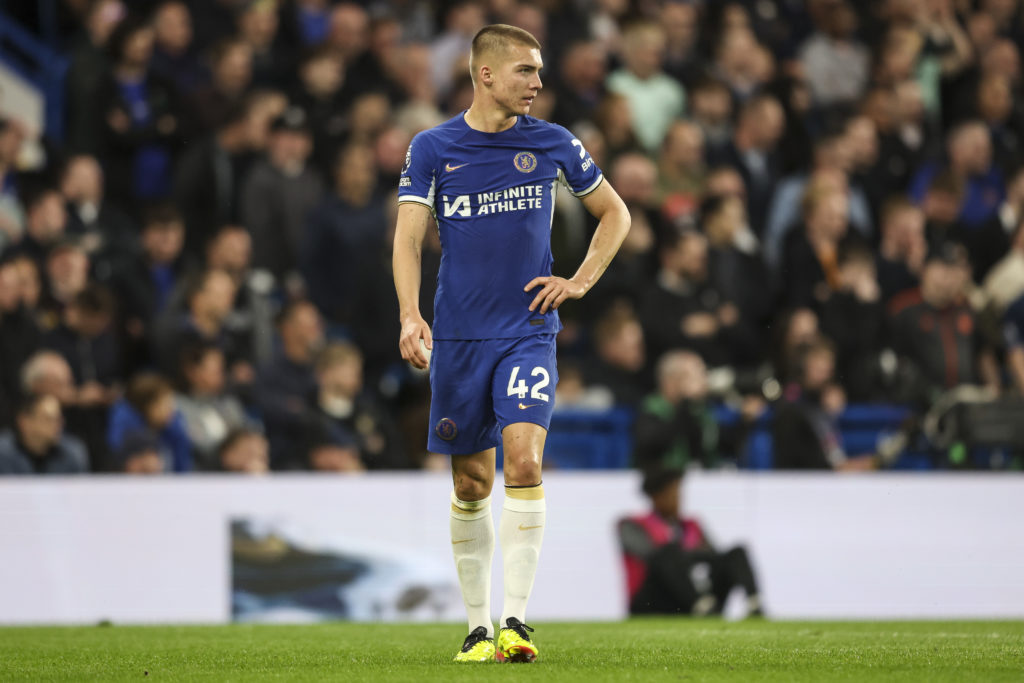 Alfie Gilchristof Chelsea during the Premier League match between Chelsea FC and Tottenham Hotspur at Stamford Bridge on May 02, 2024 in London, En...