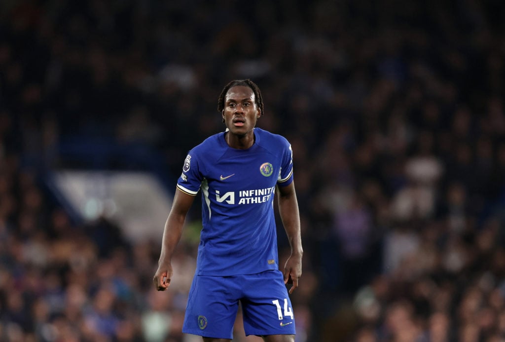 Trevoh Chalobah of Chelsea  during the Premier League match between Chelsea FC and Tottenham Hotspur at Stamford Bridge on May 02, 2024 in London, ...