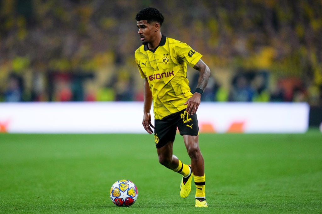 Ian Maatsen of Borussia Dortmund during the UEFA Champions League Final match between Borussia Dortmund and Real Madrid played at Wembley Stadium o...