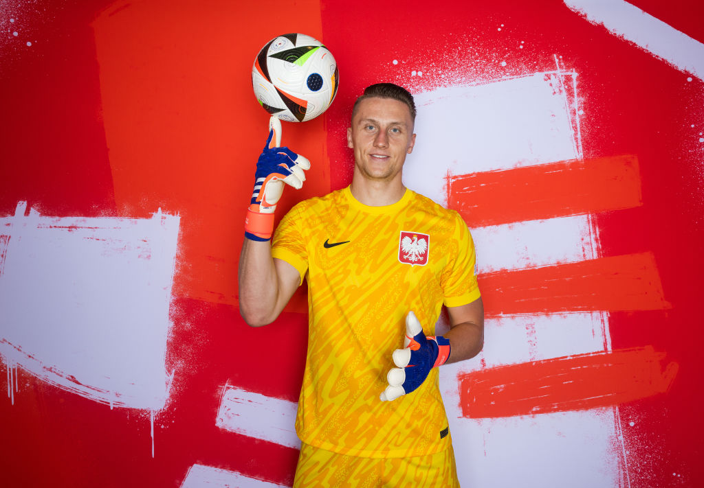 Marcin Bulka of Poland poses for a portrait during the Poland Portrait session ahead of the UEFA EURO 2024 Germany on June 03, 2024 in Berlin, Germ...