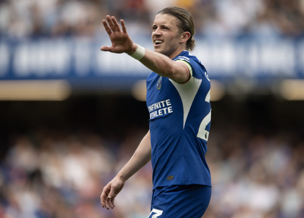 Conor Gallagher of Chelsea during the Premier League match between Chelsea FC and AFC Bournemouth at Stamford Bridge on May 19, 2024 in London, Eng...