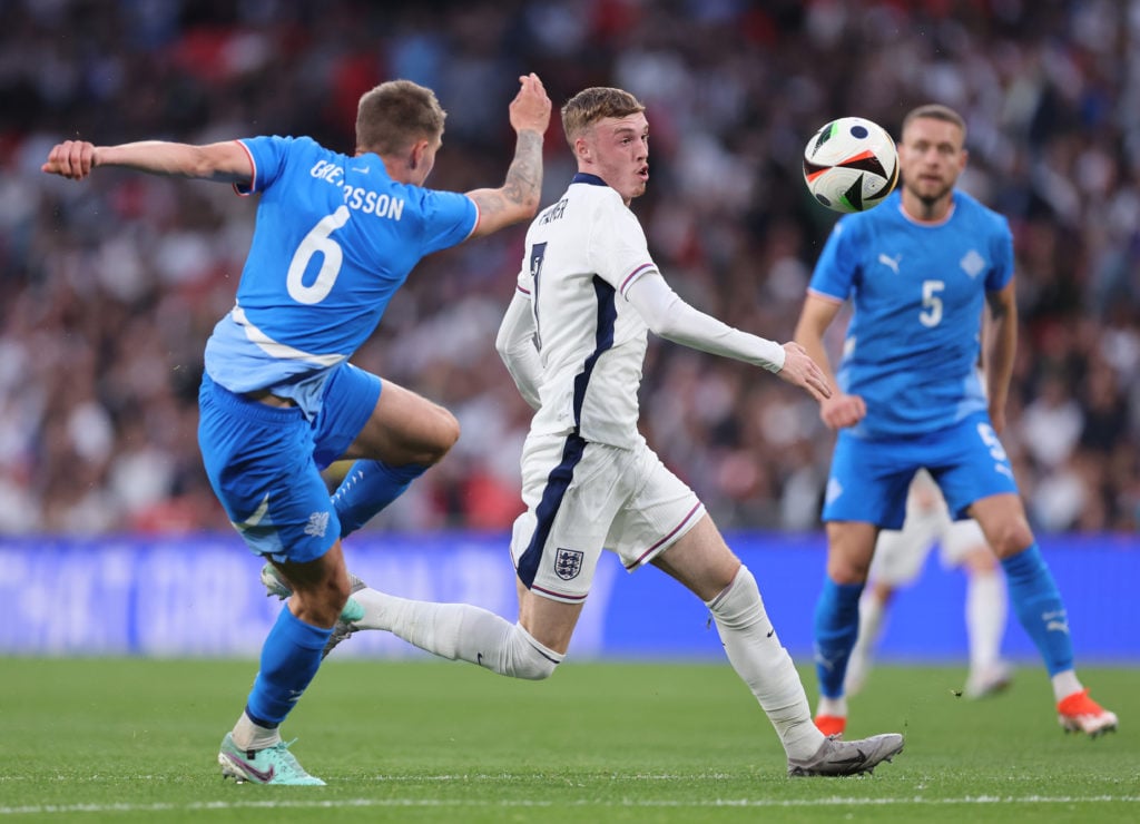 Cole Palmer of England during the international friendly match between England and Iceland at Wembley Stadium on June 07, 2024 in London, England.