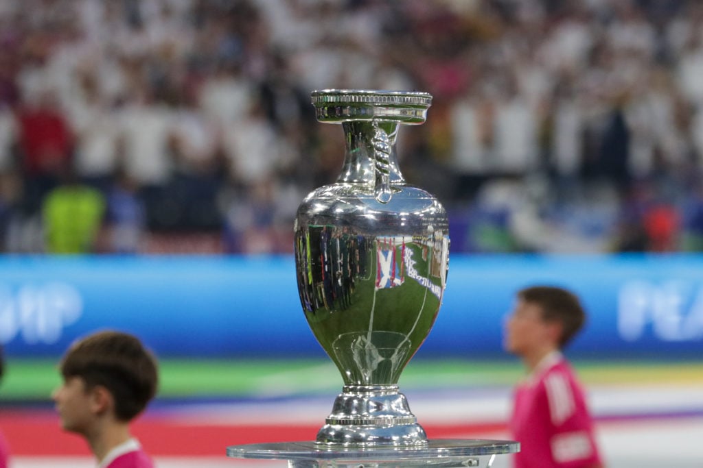European Championship Trophy seen during the UEFA EURO 2024 match between Germany and Scotland at Allianz Stadium. Final score: Germany 5:1 Scotland.