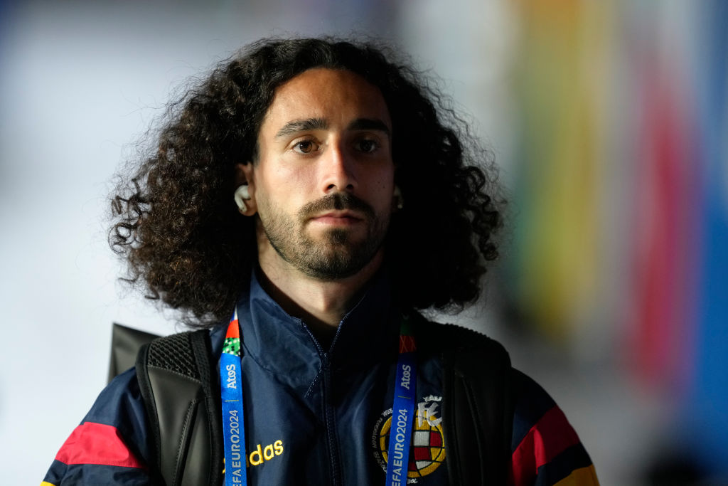 Marc Cucurella left-back of Spain and Chelsea FC prior the UEFA EURO 2024 group stage match between Spain and Italy at Arena AufSchalke on June 20,...