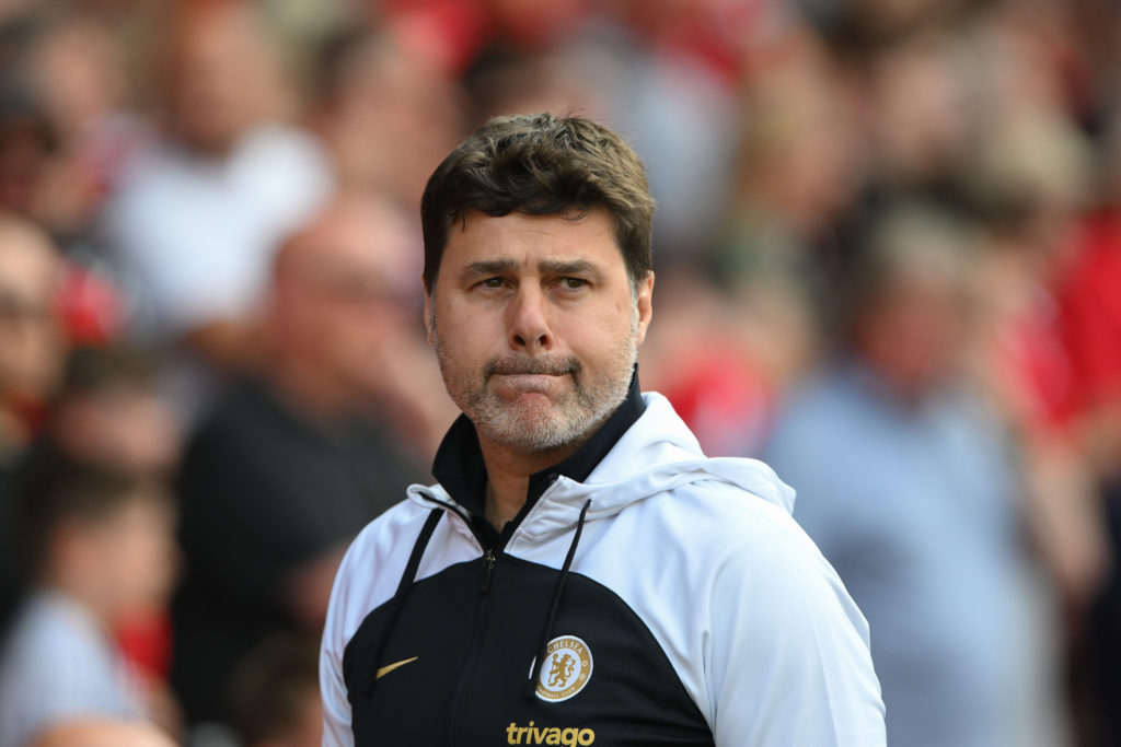 Mauricio Pochettino managing Chelsea against Nottingham Forest in the Premier League.