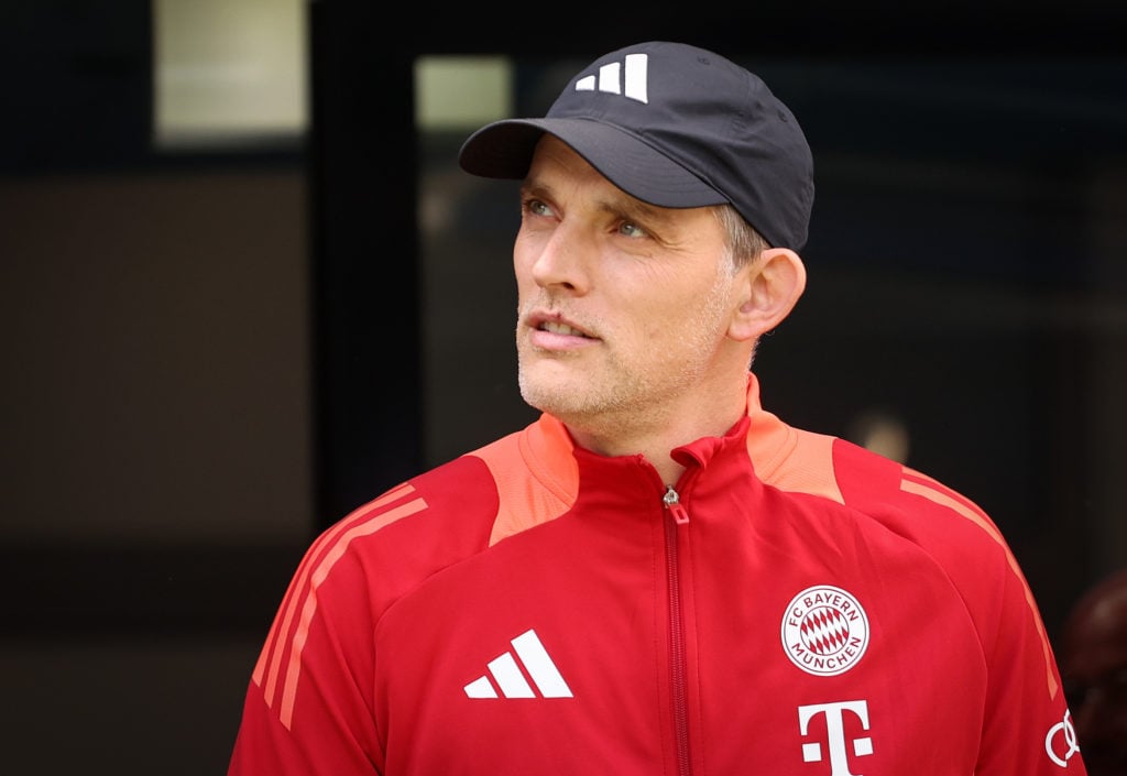 Coach Thomas Tuchel of Bayern Muenchen  prior the Bundesliga match between TSG Hoffenheim and FC Bayern München at PreZero-Arena on May 18, 2024 in...