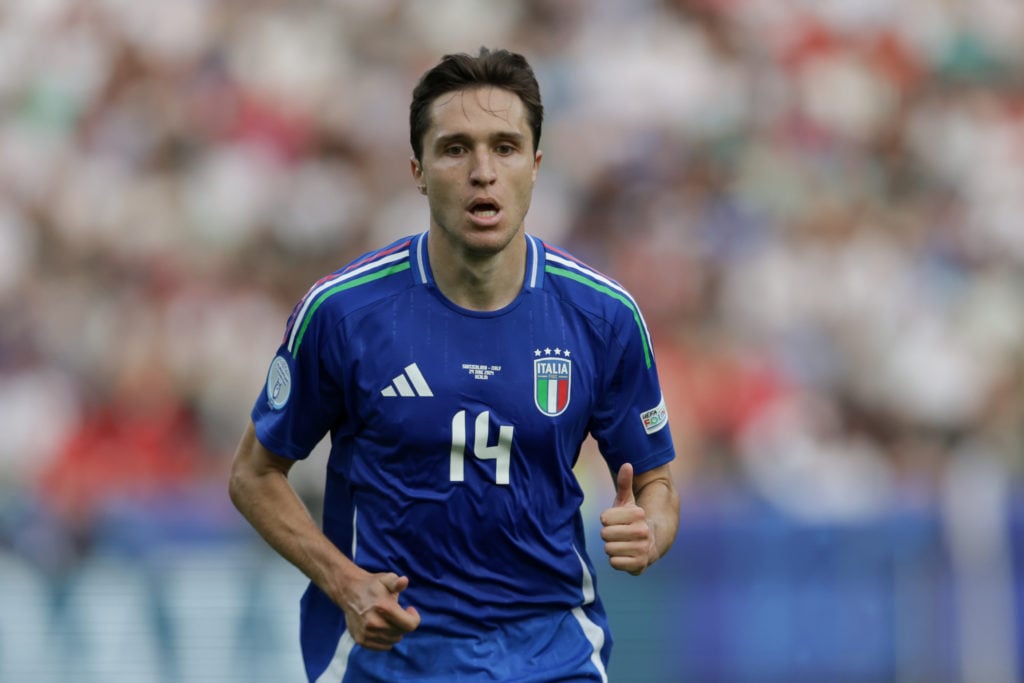 Federico Chiesa of Italy seen in action during the UEFA EURO 2024 match between Switzerland and Italy at Olympiastadion. Final score: Switzerland 1...
