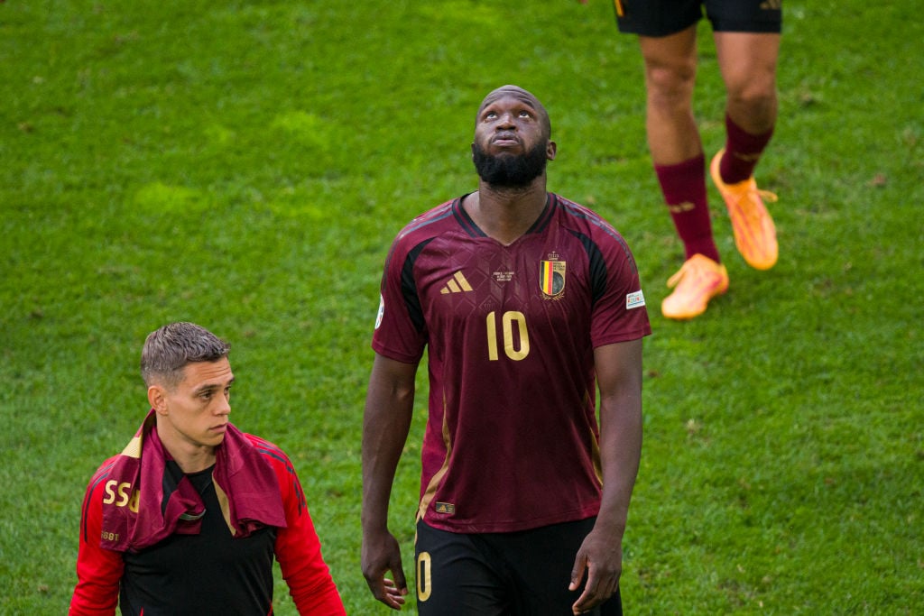 Romelu Lukaku of Belgium was crushed after been defeated by France during the UEFA EURO 2024 round of 16 match between France and Belgium at Düssel...