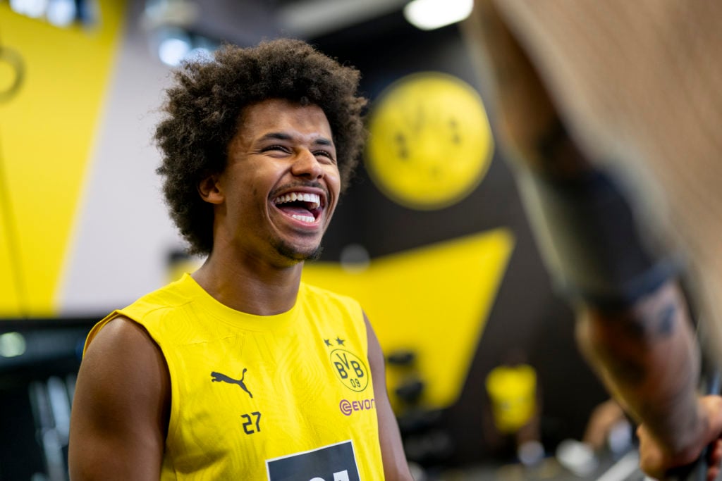 Karim Adeyemi (BVB) of Borussia Dortmund during the lactate tests and performance diagnostics on July 10, 2024 in Dortmund, Germany.