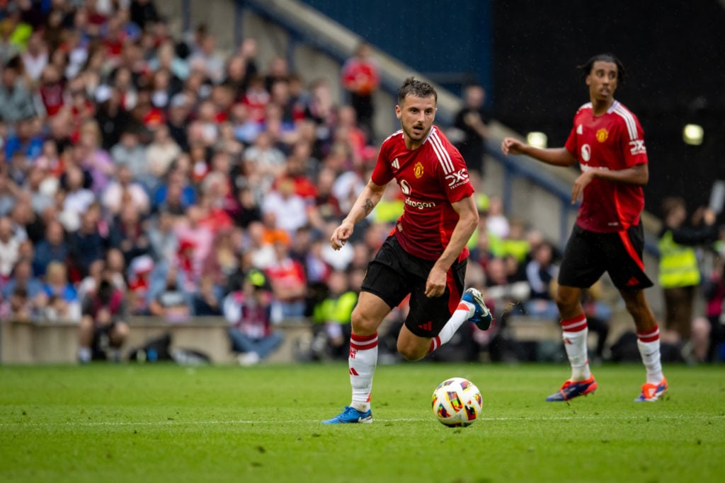 Mason Mount of Manchester United in action during a pre-season friendly match between Manchester United v Glasgow Rangers at Murrayfield Stadium on...