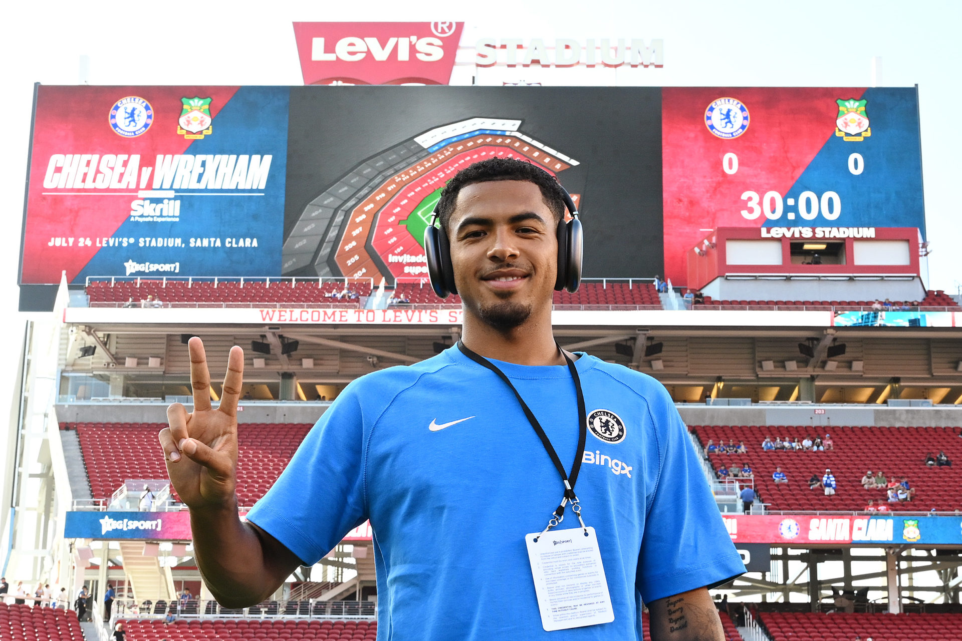 Levi Colwill in pre-season with Chelsea.