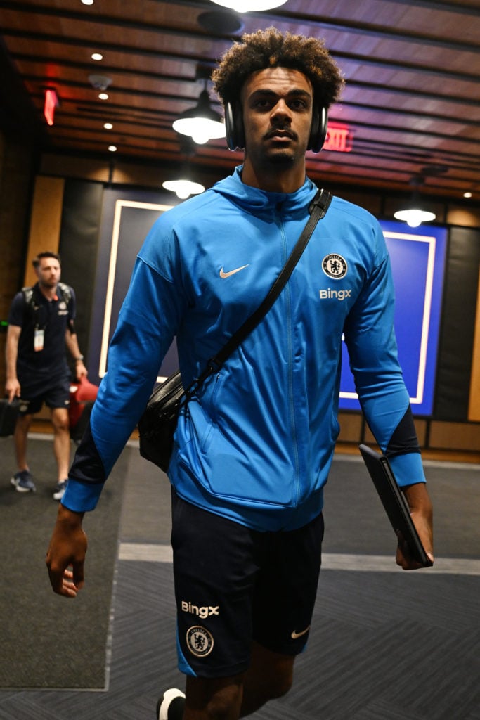 Renato Veiga of Chelsea arrives prior to the Pre-Season Friendly match between Chelsea FC and Celtic at Notre Dame Stadium on July 27, 2024 in Sout...