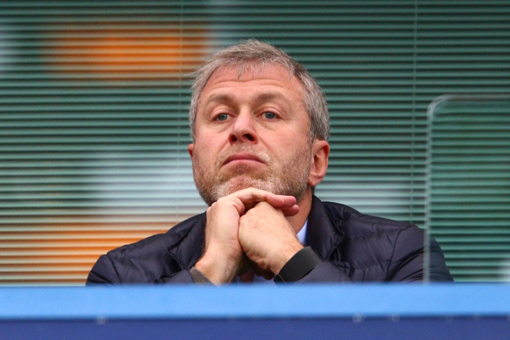 Chelsea owner Roman Abramovich is seen on the stand during the Barclays Premier League match between Chelsea and Sunderland at Stamford Bridge on D...