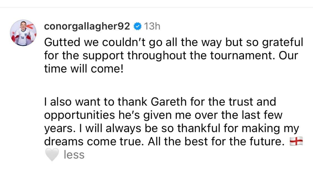 Conor Gallagher sends message to Gareth Southgate