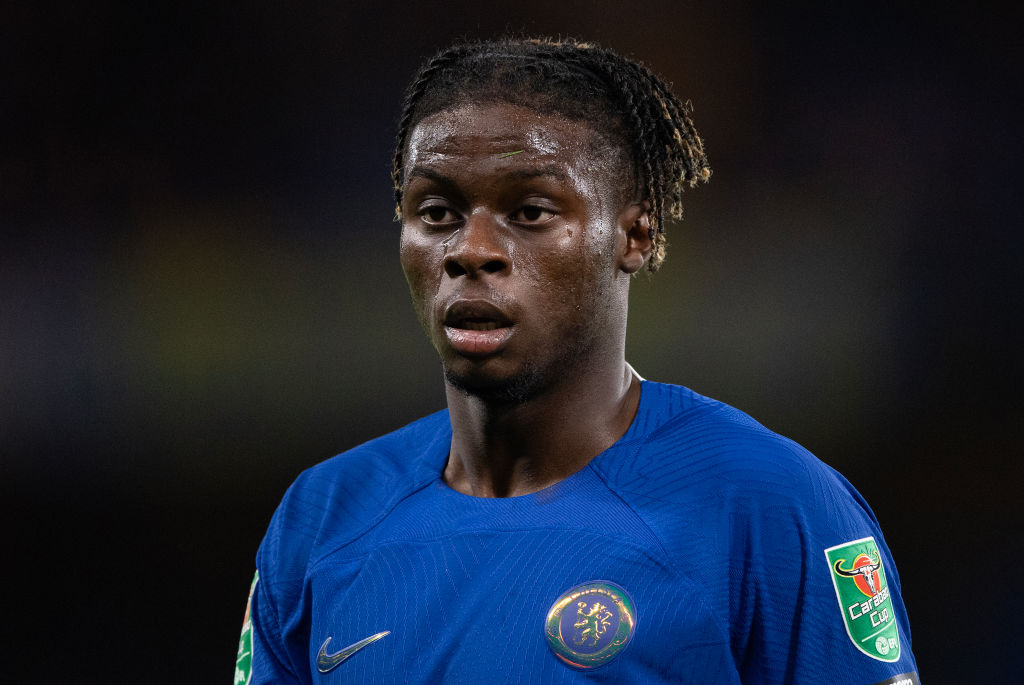 Lesley Ugochukwu of Chelsea during the Carabao Cup Fourth Round match between Chelsea and Blackburn Rovers at Stamford Bridge on November 01, 2023 ...