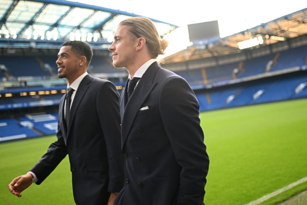 Conor Gallagher of Chelsea arrives at the Chelsea FC Awards 2024 at Stamford Bridge on May 07, 2024 in London, England.