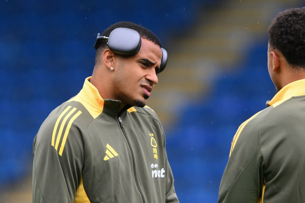 Murillo of Nottingham Forest is playing during the Pre-season Friendly match between Chesterfield and Nottingham Forest at the SMH Group stadium in...