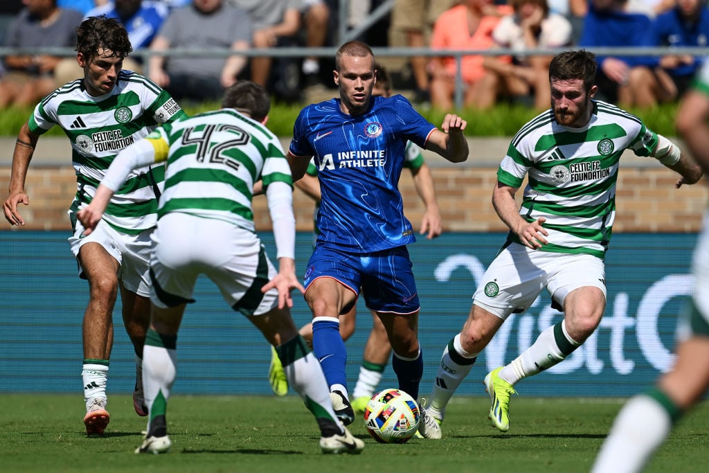 Mykhailo Mudryk of Chelsea takes possession of the ball during the Pre-Season Friendly match between Chelsea FC and Celtic at Notre Dame Stadium on...