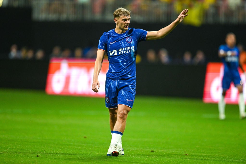 Chelsea midfielder Kiernan Dewsbury-Hall (22) reacts during the friendly between Chelsea FC and Club America on July 31st, 2024 at Mercedes-Benz St...