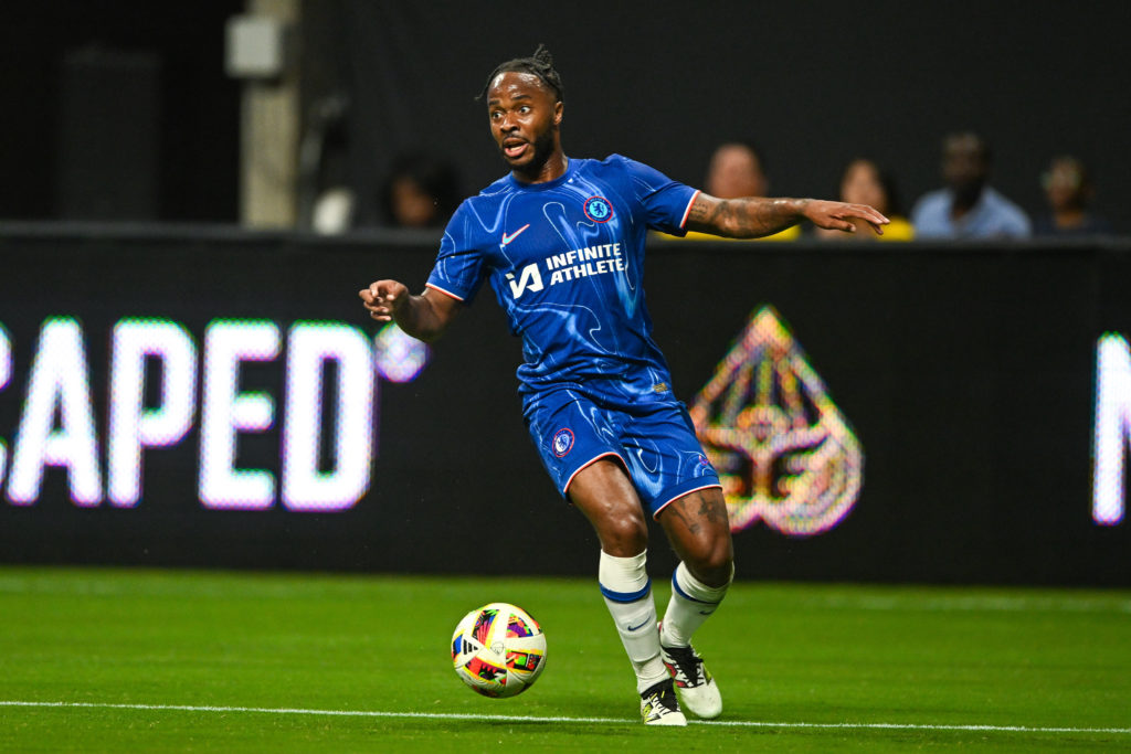Raheem Sterling playing for Chelsea in a pre-season game against Club America.