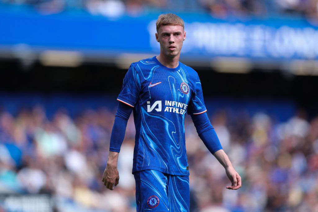 Cole Palmer of Chelsea during the pre-season friendly between Chelsea and FC Internazionale at Stamford Bridge on August 11, 2024 in London, England.