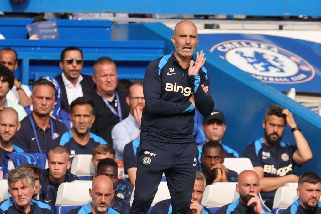 Enzo Maresca on the touchline at Stamford Bridge against Manchester City.