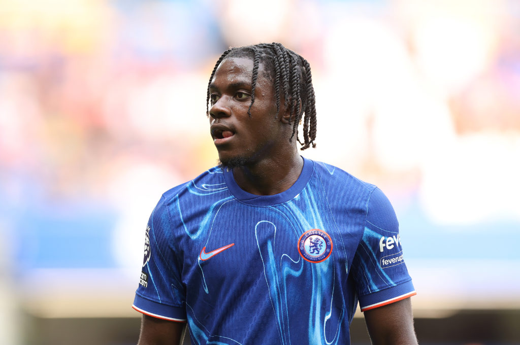 Roméo Lavia of Chelsea during the Premier League match between Chelsea FC and Manchester City FC at Stamford Bridge on August 18, 2024 in London, E...