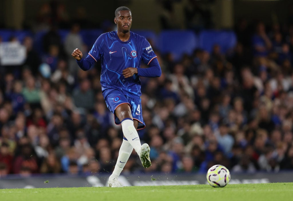 Tosin Adarabioyo of Chelsea  during the UEFA Europa Conference League Play-Off 1st leg match between Chelsea v Servette FC  at Stamford Bridge on A...