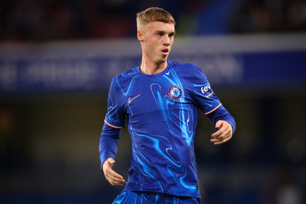 Cole Palmer of Chelsea during the UEFA Europa Conference League Play-Off 1st leg match between Chelsea v Servette FC at Stamford Bridge on August...