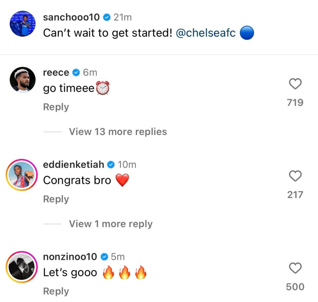 Jadon Sancho reacts to Cheslea move, Reece James responds Jadon Sancho reacts to Cheslea move, Reece James responds