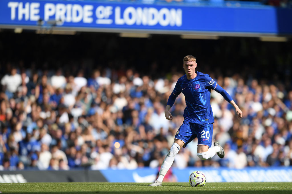 Cole Palmer of Chelsea in action during the Premier League match between Chelsea FC and Crystal Palace FC at Stamford Bridge on September 01, 2024 ...