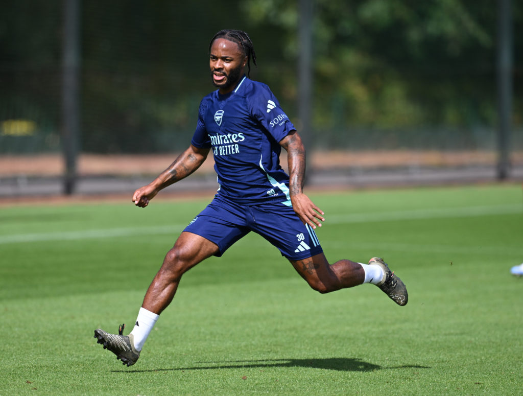 Raheem Sterling of Arssenal at Sobha Realty Training Centre on September 03, 2024 in London Colney, England.