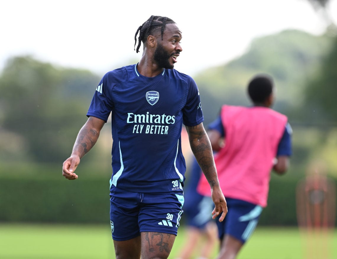 Raheem Sterling in Arsenal training.