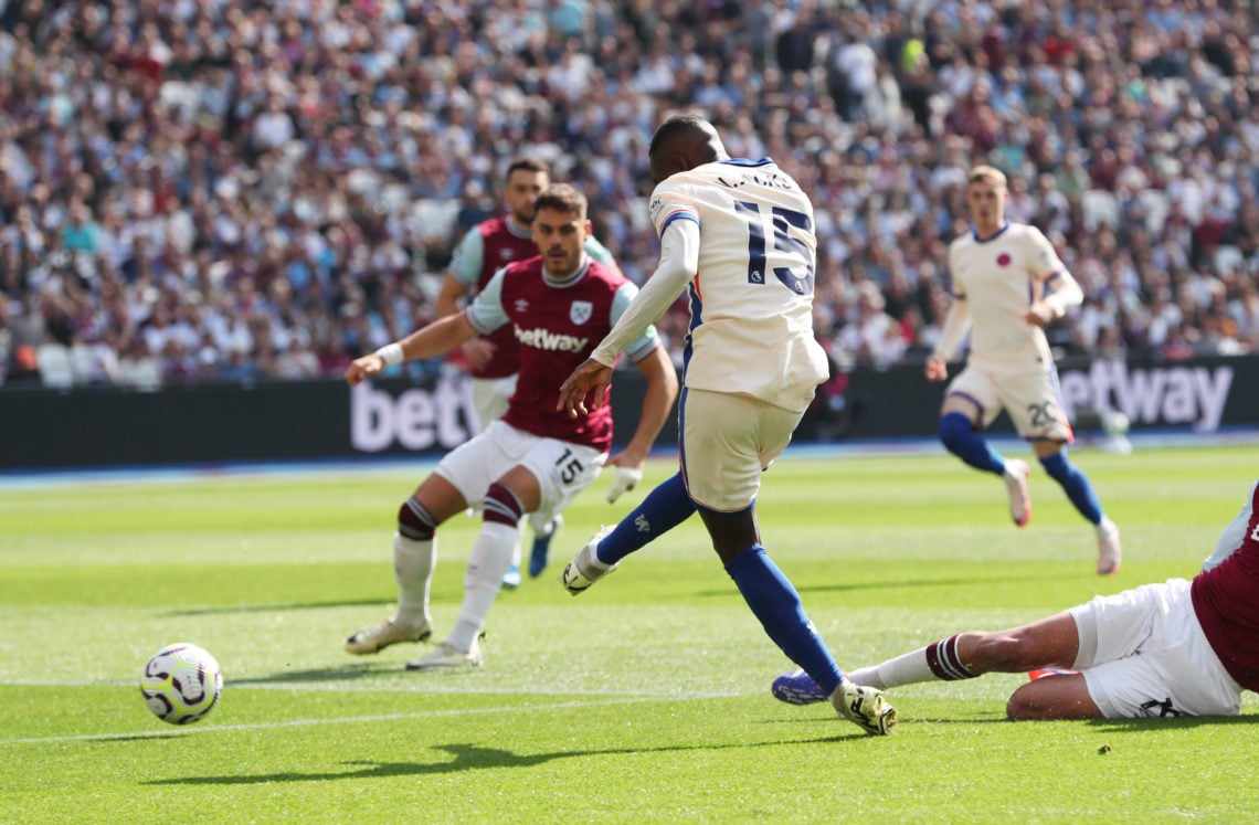 Nicolas Jackson in action for Chelsea against West Ham.