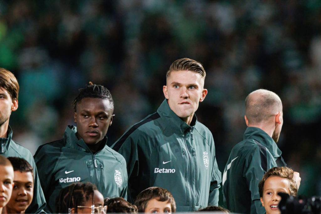Geovany Quenda (L), Viktor Gyokeres (R)(Sporting CP) seen in