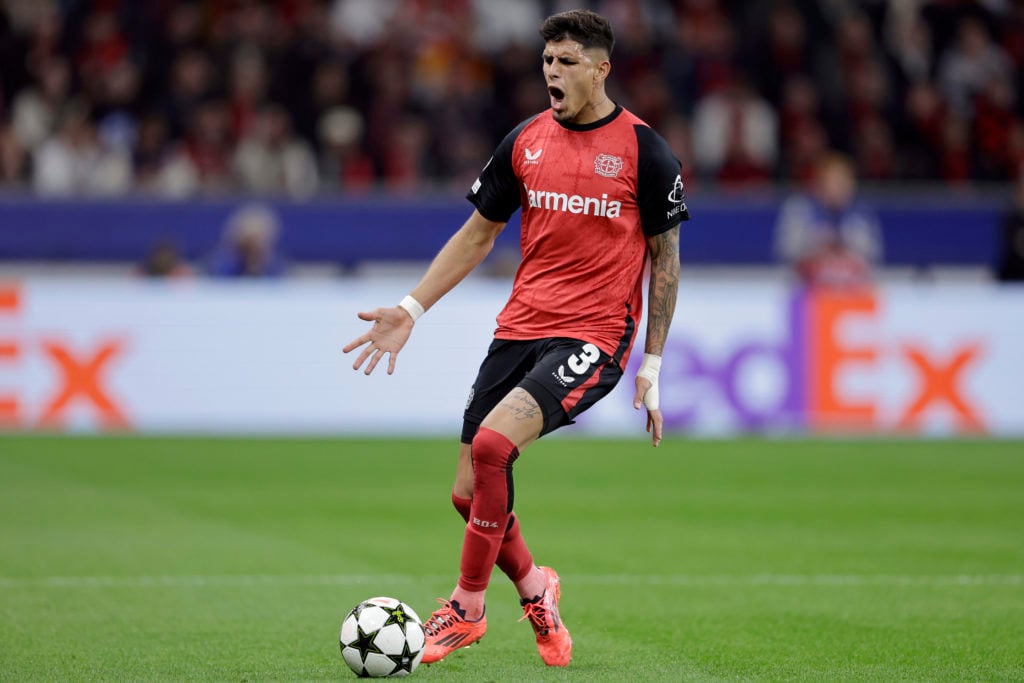 Piero Hincapie of Bayer 04 Leverkusen during UEFA Champions League match