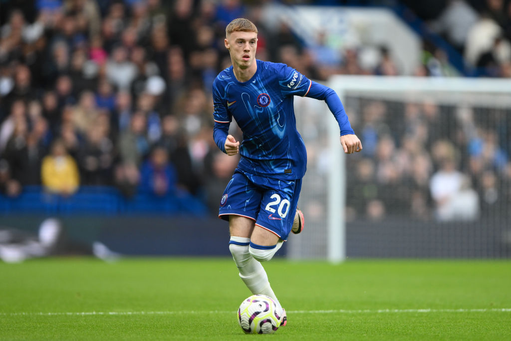 Cole Palmer of Chelsea looks for options during the Premier League match between Chelsea and Nottingham Forest at Stamford Bridge in London, Englan...