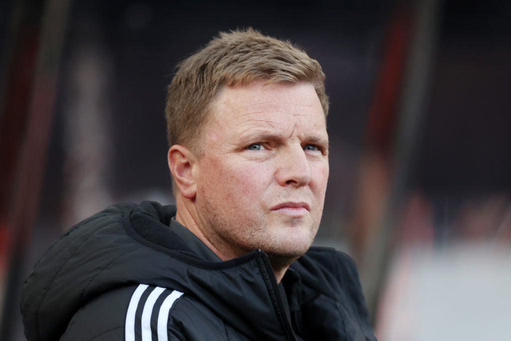 Newcastle United manager Eddie Howe during a Premier League match against Brighton.