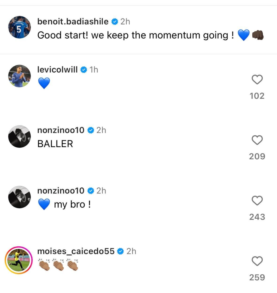 Benoit Badiashile posts on Instagram, Noni Madueke responds Benoit Badiashile posts on Instagram, Noni Madueke responds