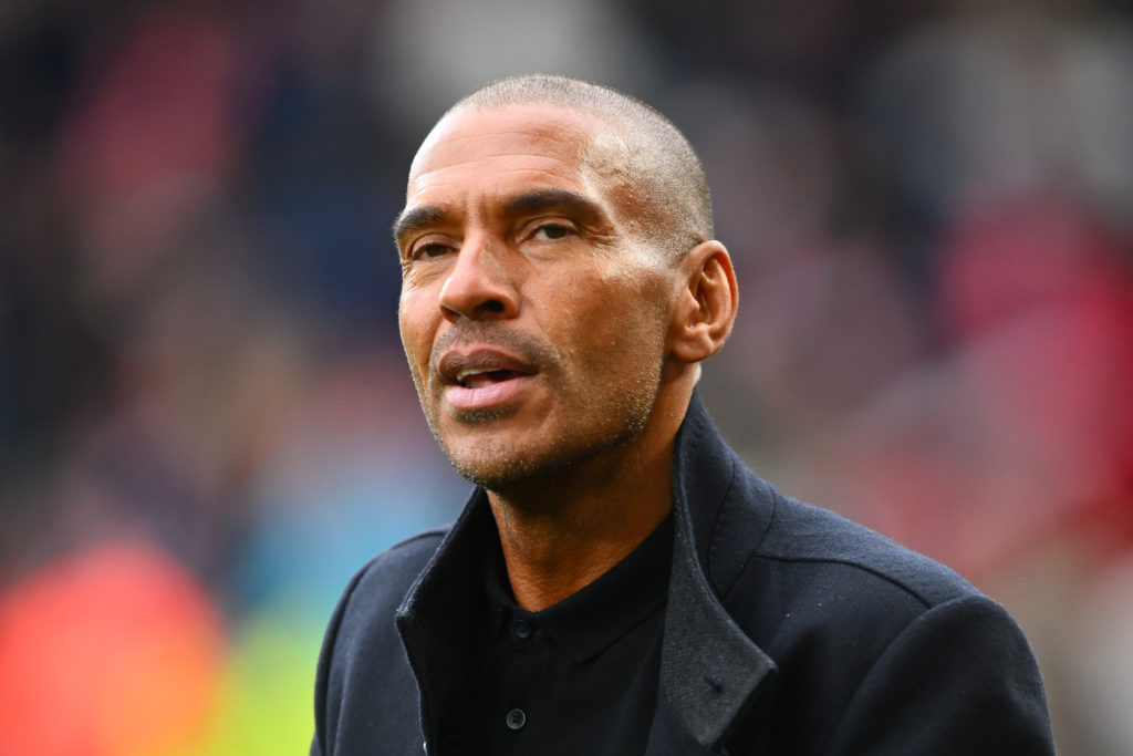 Stan Collymore as a pundit at a Premier League match between Nottingham Forest and Everton.