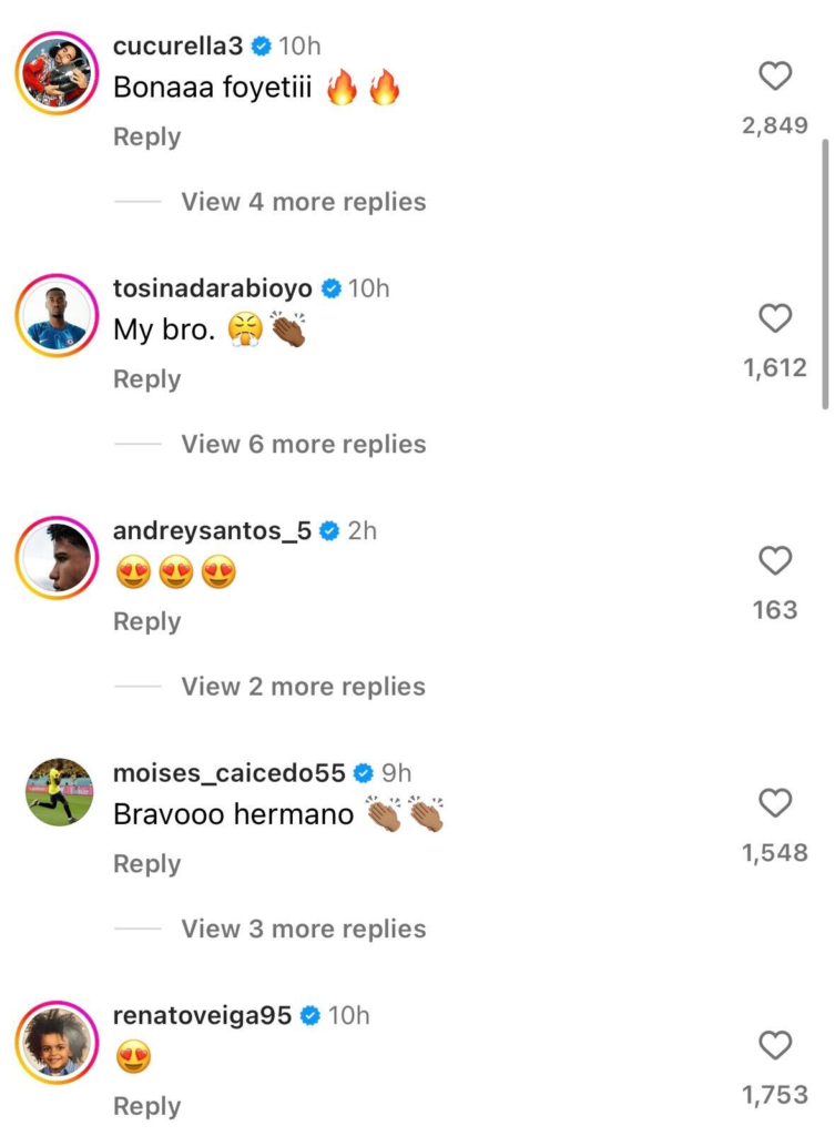 Responses to Marc Guiu's Instagram post Responses to Marc Guiu's Instagram post