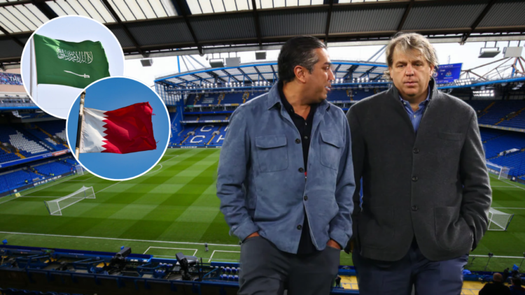 Chelsea's owners, Todd Boehly and Behdad Eghbali, at Stamford Bridge