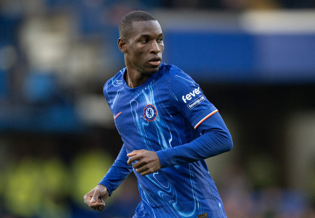 Nicolas Jackson of Chelsea during the Premier League match between Chelsea FC and Aston Villa FC at Stamford Bridge on December 01, 2024 in London,...