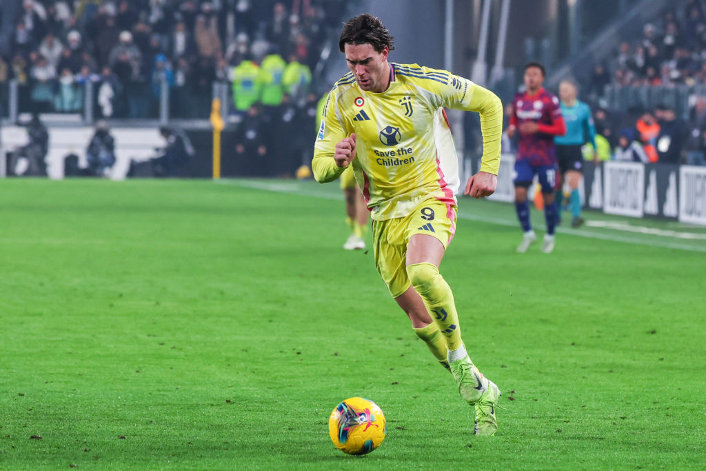 Dusan Vlahovic of Juventus FC seen in action during Serie A
