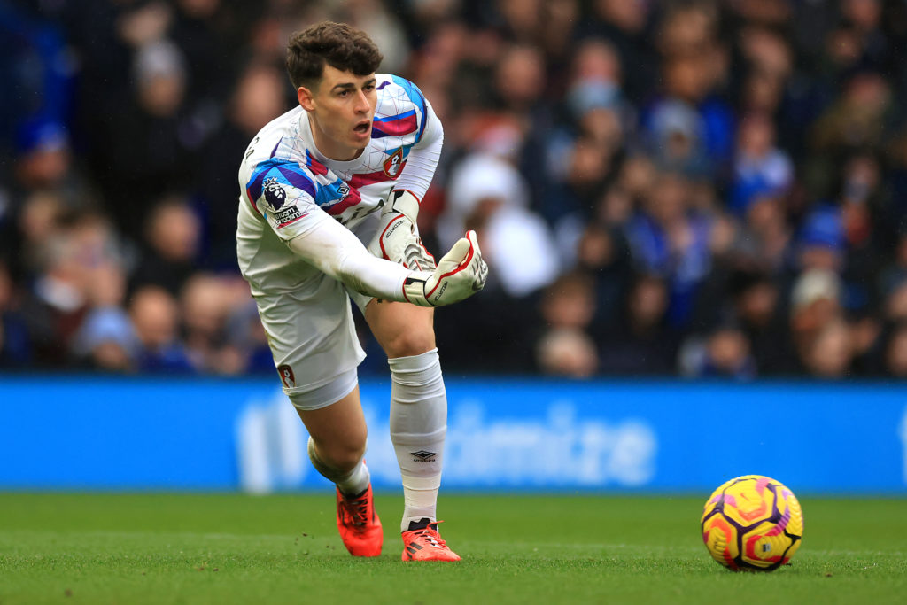 Kepa Arrizabalaga of AFC Bournemouth during the Premier League match between Ipswich Town FC and AFC Bournemouth at Portman Road on December 08, 20...